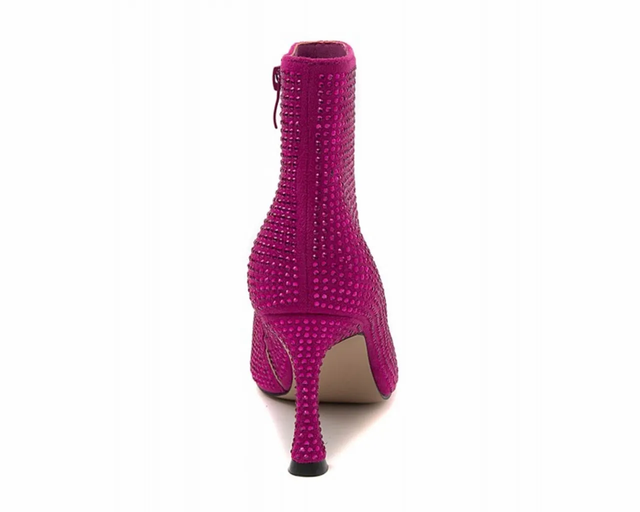 Women's Ideal Shoes 3671 Crystals Ankle Boots Fuchsia